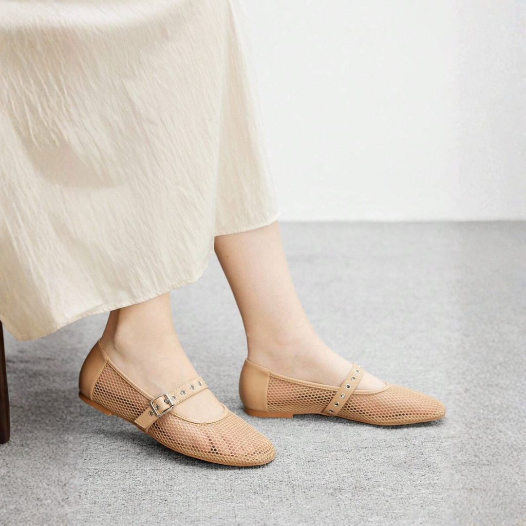 Noir Mesh Mary Janes