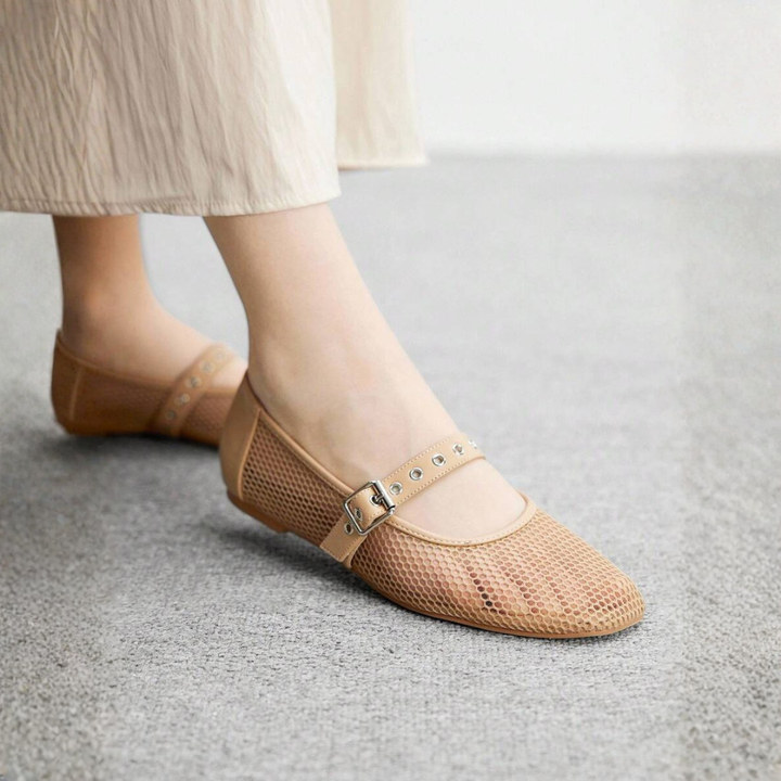 Noir Mesh Mary Janes