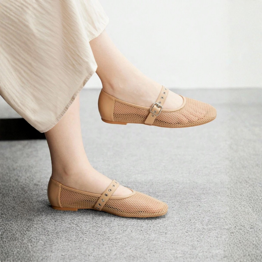 Noir Mesh Mary Janes