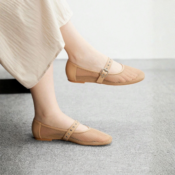 Noir Mesh Mary Janes