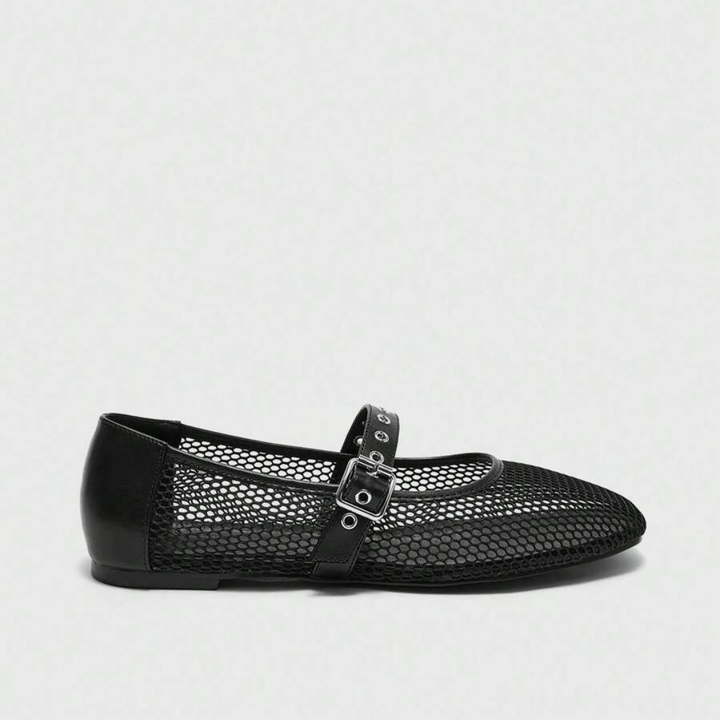 Noir Mesh Mary Janes