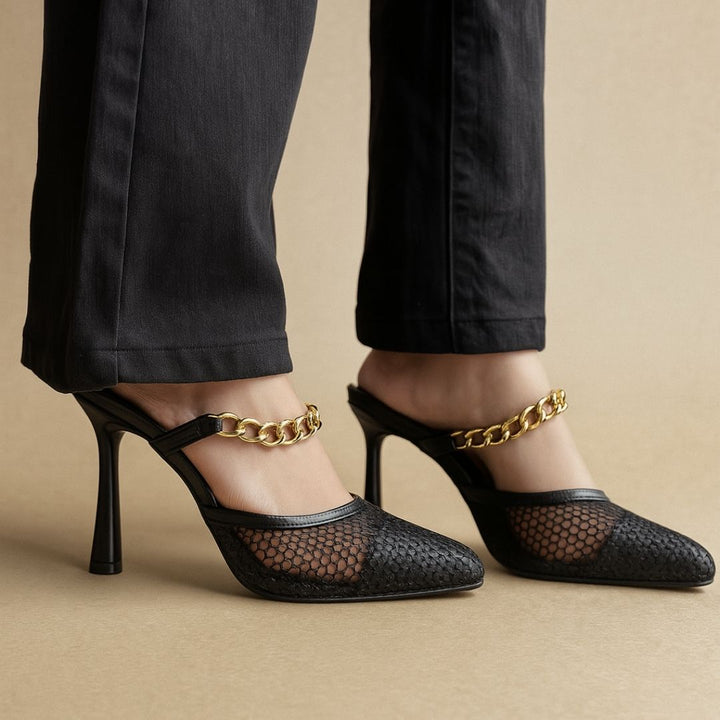 Juliana Chain Heels (Black)