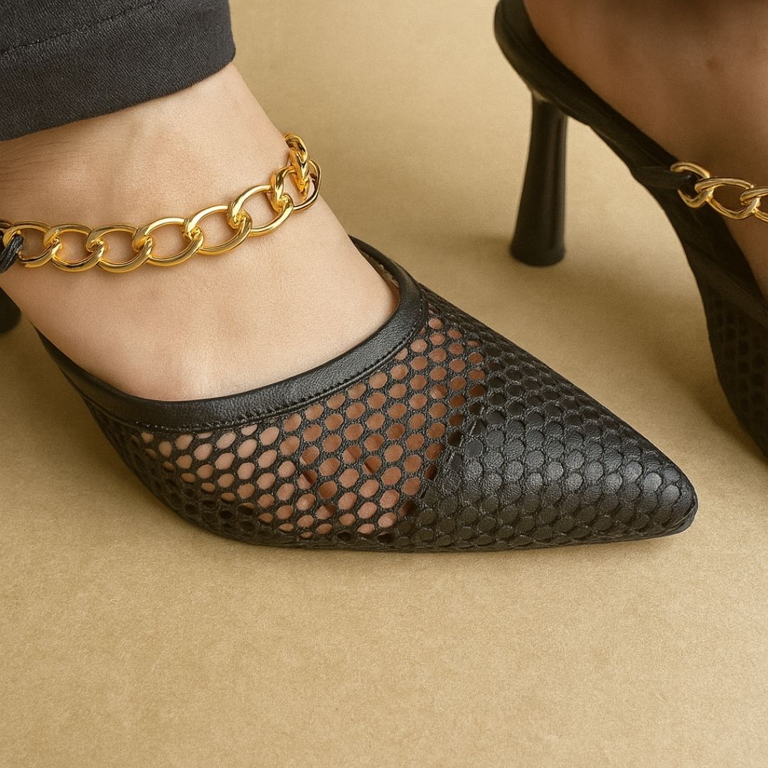Juliana Chain Heels (Black)