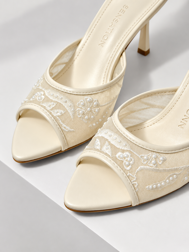 Camille Embroidered Heels
