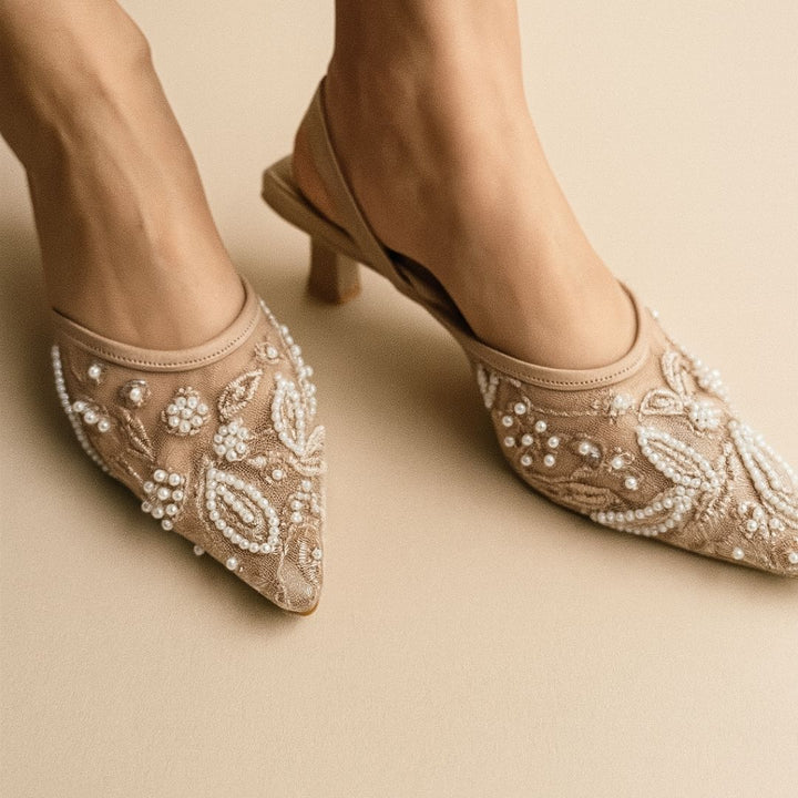 Blush Kitten Heels (Beige)