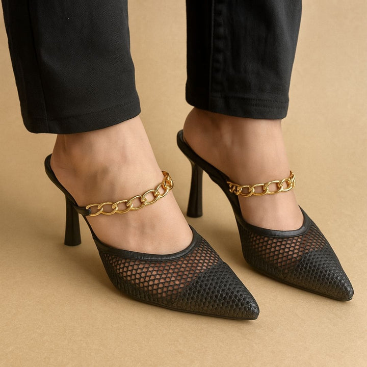Juliana Chain Heels (Black)