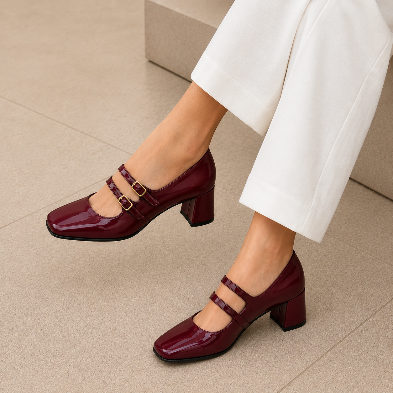 Bella Mary Jane Block Heels
