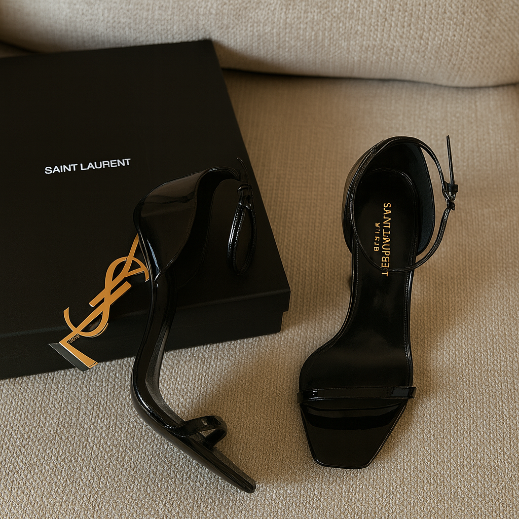 YSL Black Opyum Heels