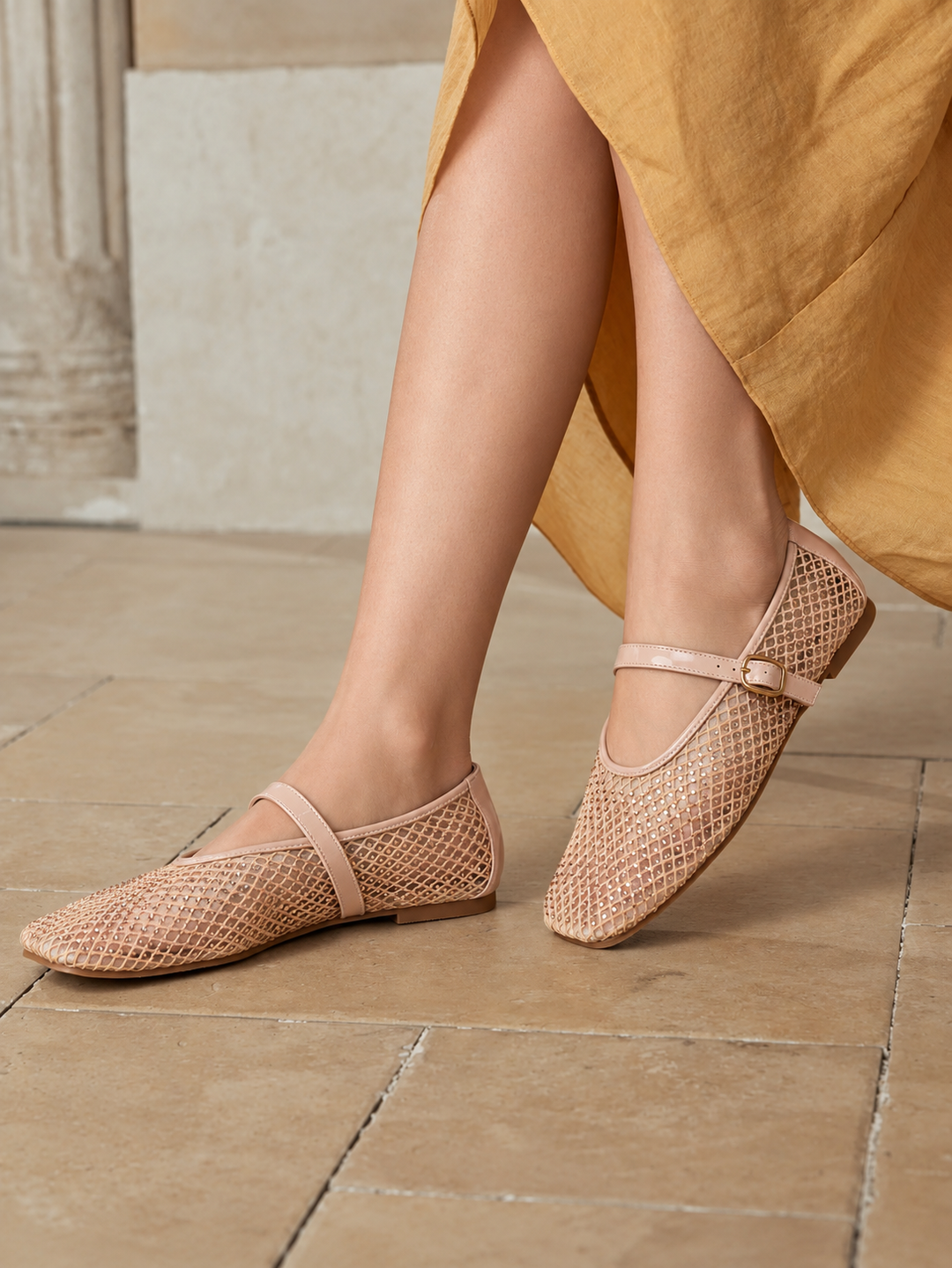 Liana Mesh Mary Janes