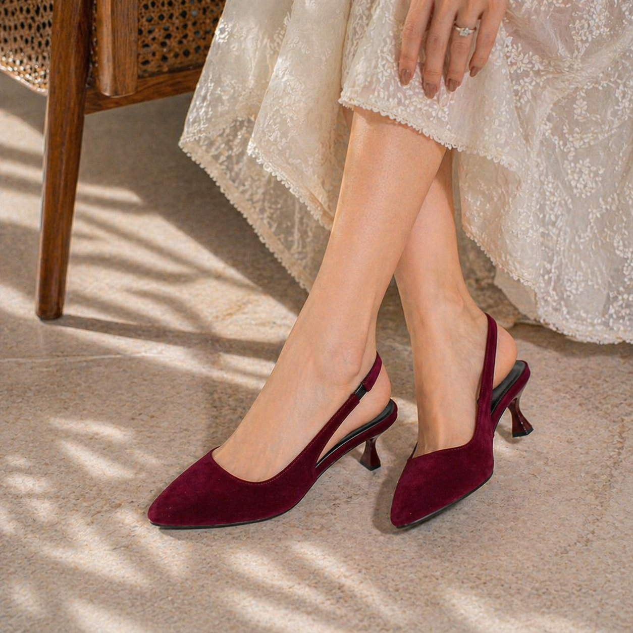 Saturn Slingback Heels