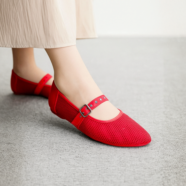 Noir Mesh Mary Janes