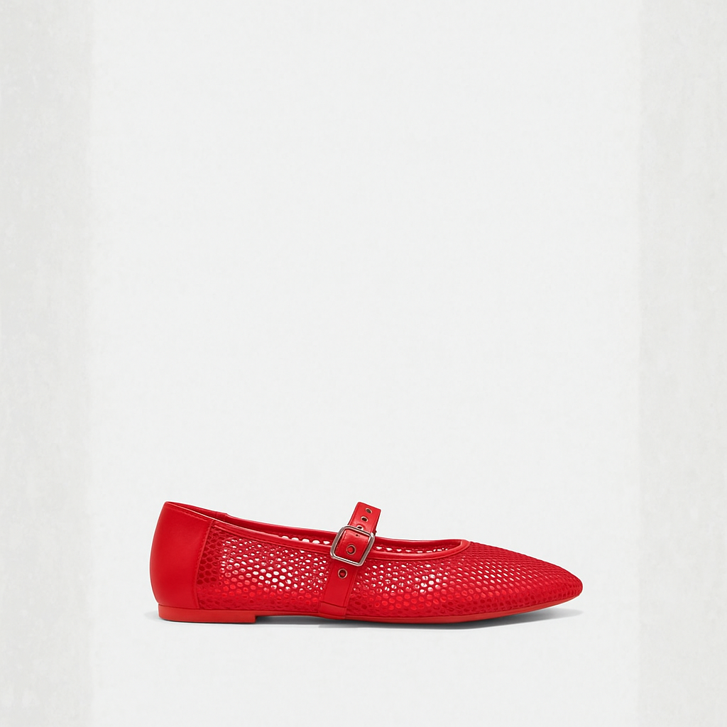 Noir Mesh Mary Janes