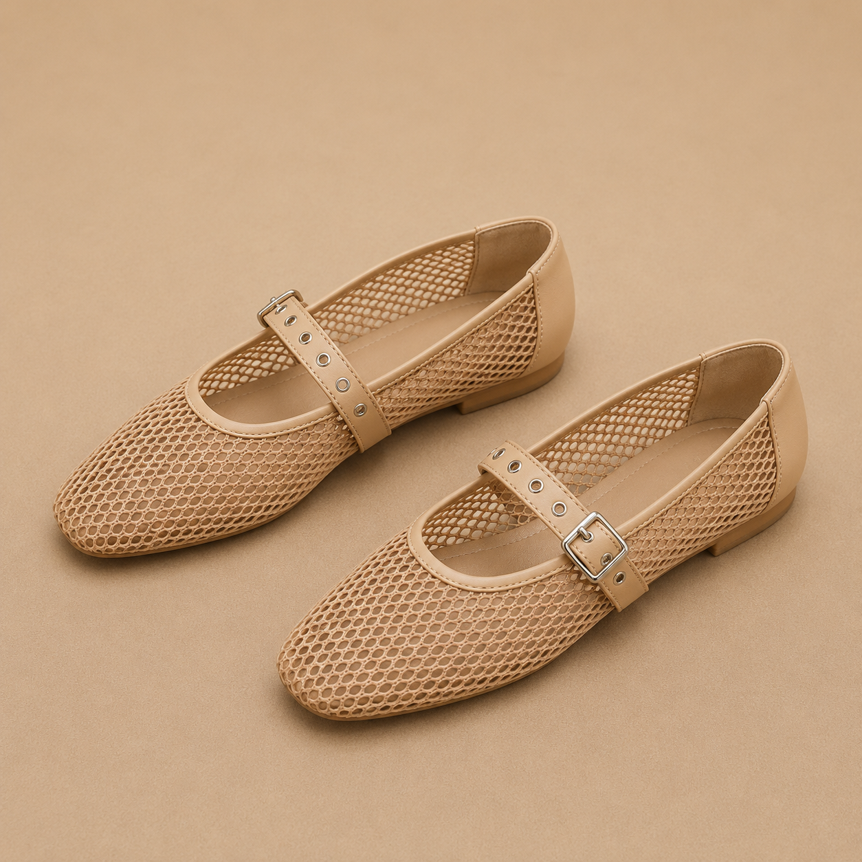 Noir Mesh Mary Janes