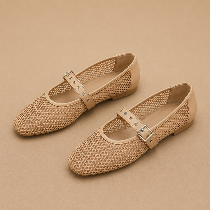 Noir Mesh Mary Janes