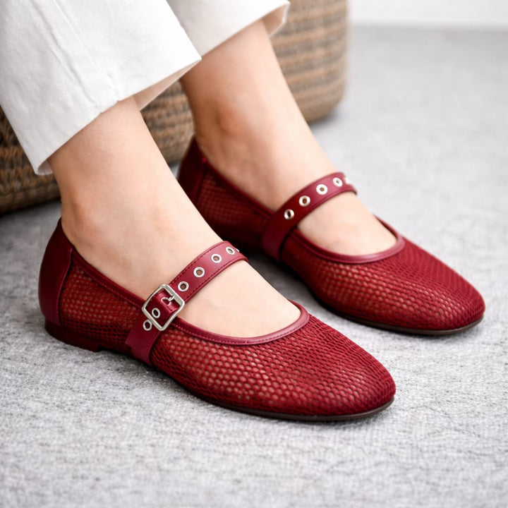 Noir Mesh Mary Janes