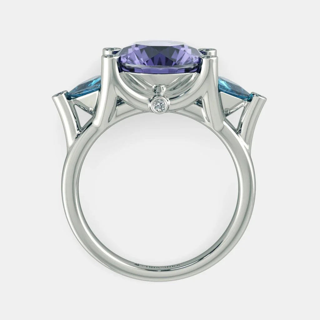 Diana Blue Sapphire Ring- 925 SILVER - SENSATION Pakistan