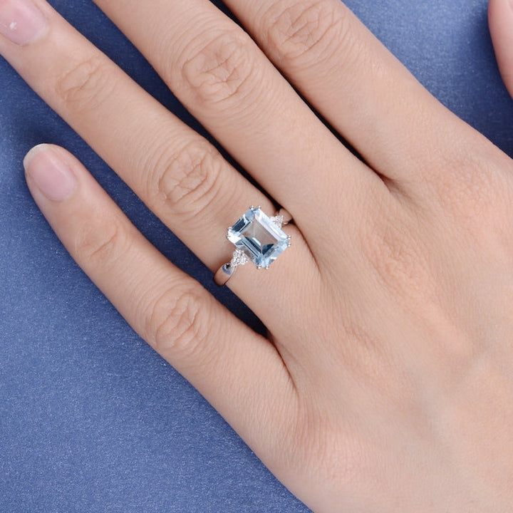 MEGHAN MARKLE AQUAMARINE RING - 925 SILVER