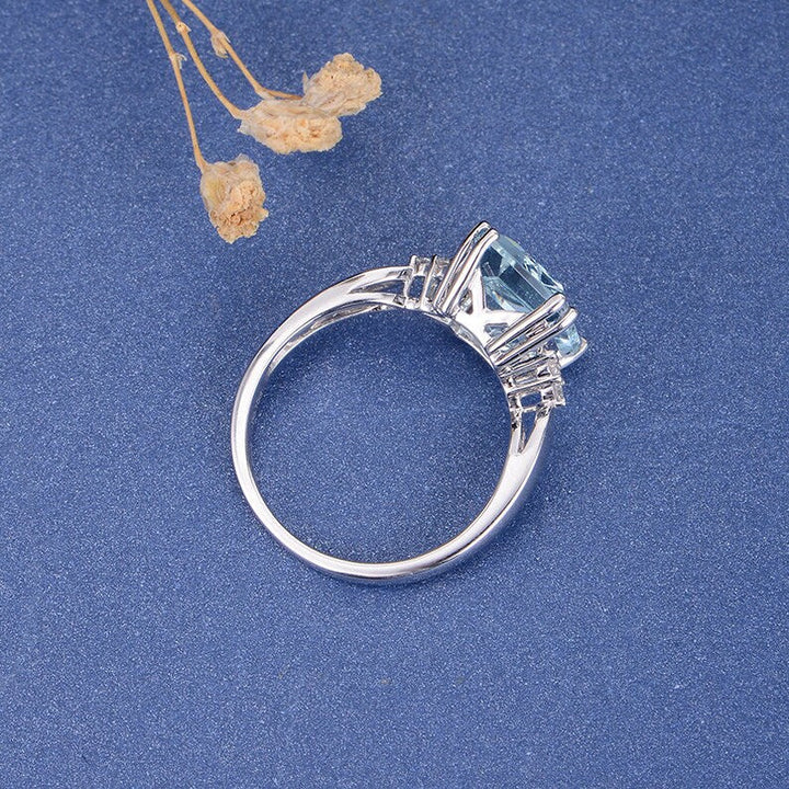 MEGHAN MARKLE AQUAMARINE RING - 925 SILVER