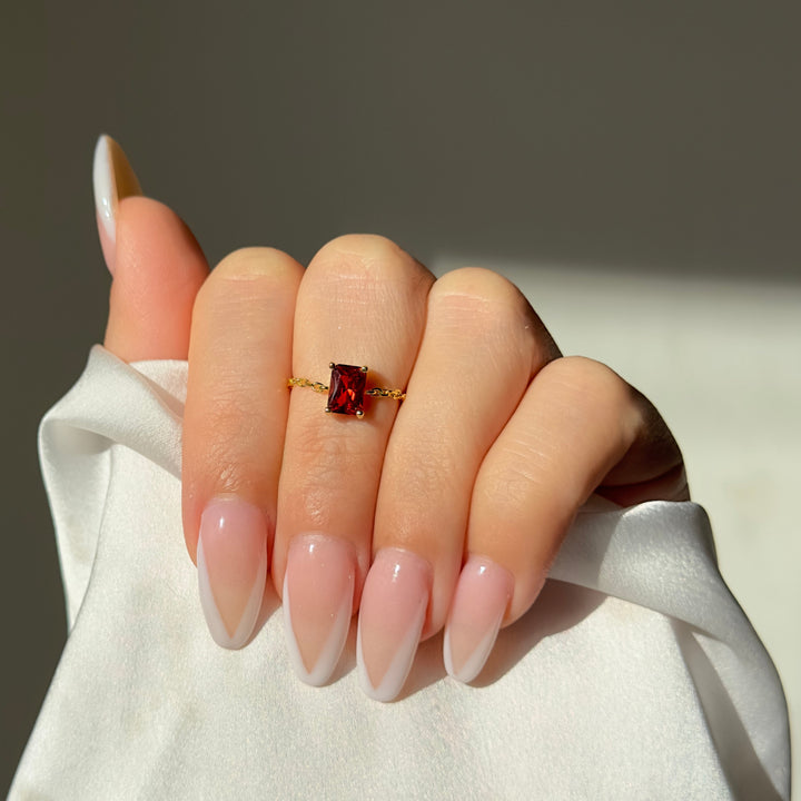 Sparkling Symphony Garnet Ring