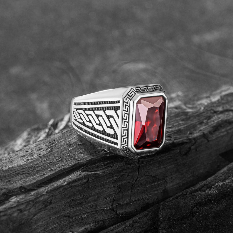 RED TURKISH MEN'S RING - 925 SILVER - SENSATION Pakistan