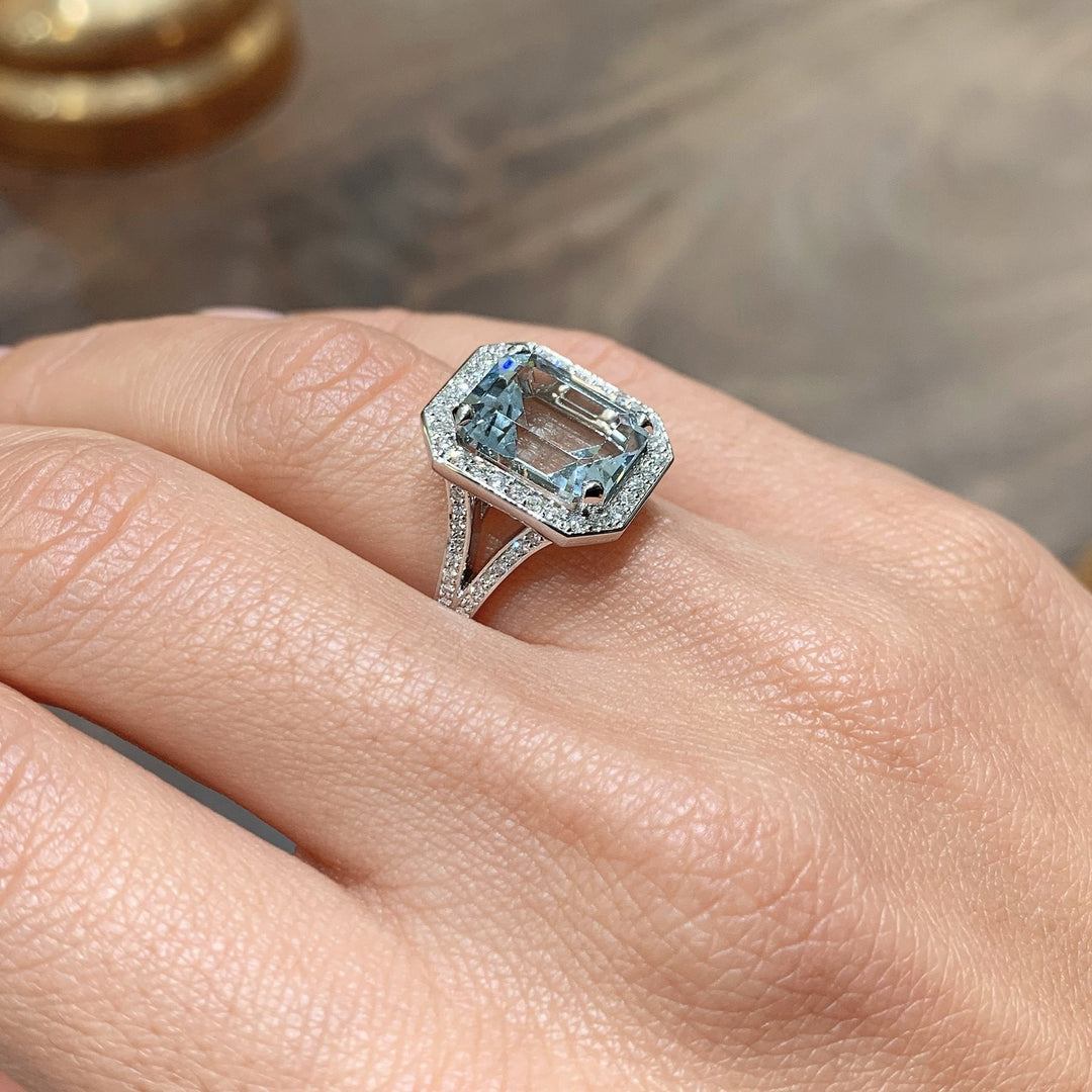 VINTAGE AQUAMARINE RING - 925 SILVER - SENSATION Pakistan