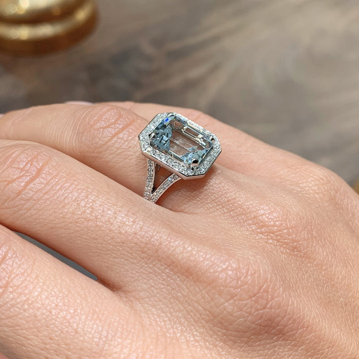 VINTAGE AQUAMARINE RING - 925 SILVER - SENSATION Pakistan